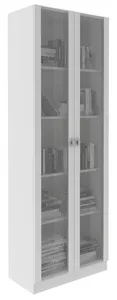 OFFICE CABINET WITH  02 GLASS DOORS  -WHITE