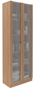OFFICE CABINET WITH  02 GLASS DOORS  -ALMOND