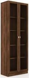 OFFICE CABINET WITH  02 GLASS DOORS  -WALNUT