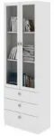 OFFICE CABINET WITH  02 GLASS DOORS AND 03 DRAWERS-WHITE