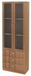 OFFICE CABINET WITH  02 GLASS DOORS AND 03 DRAWERS-ALMOND