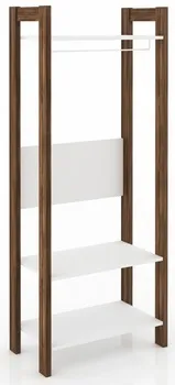 CABINET WITH  SHELVES-WHITE/WALNUT